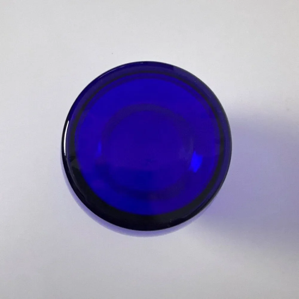 Cobalt Blue Glass Vase With Rounded Design For Home Decor